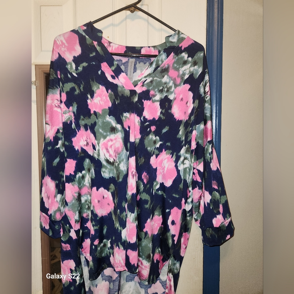 Floral Honeyme 3/4 Sleeve, Size XL